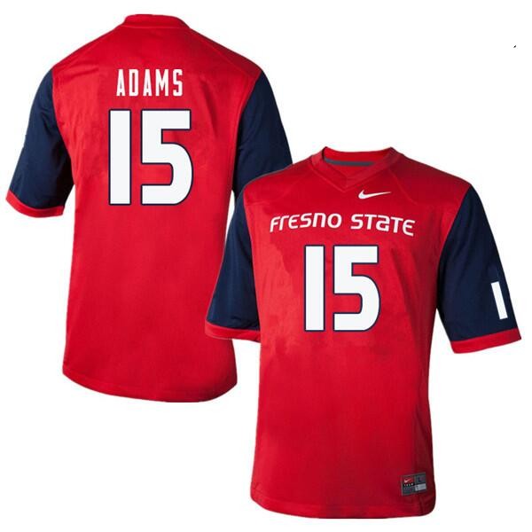 Men's Fresno State Bulldogs #15 Davante Adams Red Stitched Football Jersey